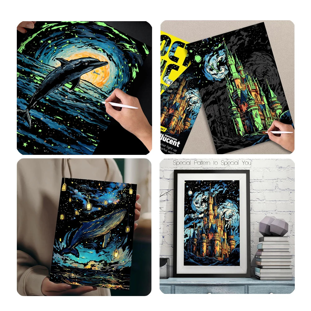 Glow in Dark Scratch Art Kit