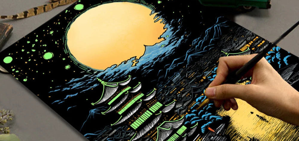Glow in Dark Scratch Art Kit